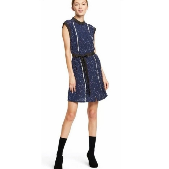 NWOT Jason Wu Polka Dot Mini Pleated Dress - Picture 2 of 8